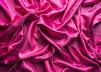 Fototapeta premium Vibrant pink textured background with subtle sheen, soft folds, and gentle wrinkles, evoking a sense of femininity, playfulness, and modern sophistication.