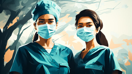 Surgeons in operation