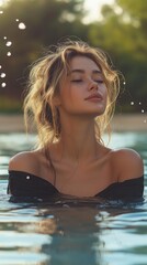 Obraz premium gorgeous woman in a swimming pool