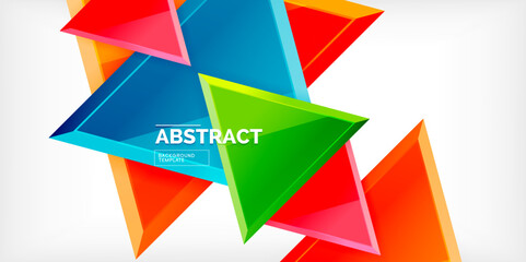 Abstract background - glossy triangles. Vector Illustration For Wallpaper, Banner, Background, Card, Book Illustration, landing page