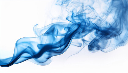 Blue smoke isolated on a white background