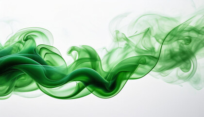 Green smoke isolated on a white background