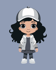 little girl in a jacket and cap