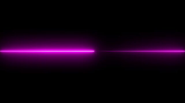 Straight neon line animation glowing background video on black background