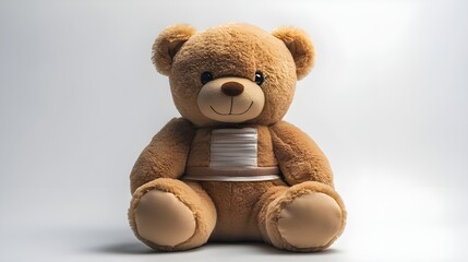 Obraz premium a teddy bear with a spool of thread