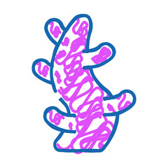 sea aquatic coral doodle icon sketch vector. sea aquatic coral sign. isolated symbol illustration