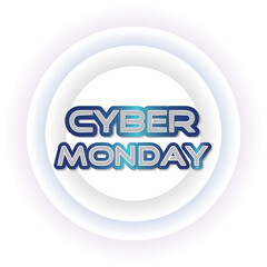 Text Cyber Monday on Neon Glow Effect