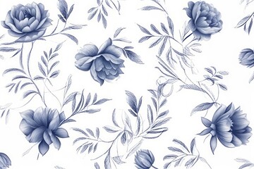 Obraz premium Foliage pattern drawing sketch.