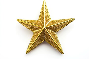 Obraz premium Golden Christmas star isolated on white background 