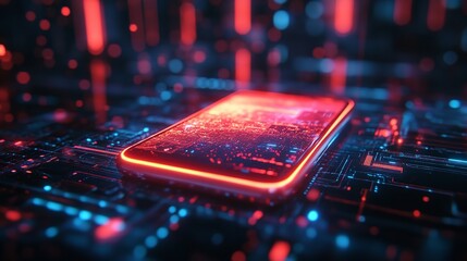 A digital wallet on a smartphone screen, with various cryptocurrencies displayed and a futuristic background