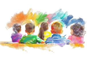 children playing with balloons