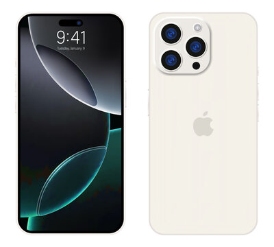 Iphone 16 pro max mockup. Back and front side of the phone. Deep white color Mock-up screen iphone. High Quality. Official presentation. Editorial.