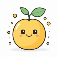 Żółte uśmiechnięte jabłko ilustracja