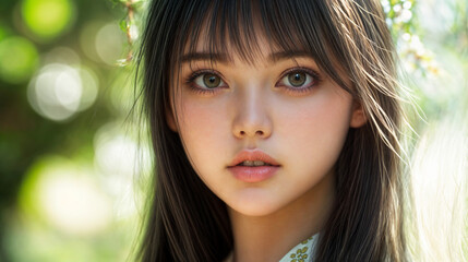 Naklejka premium AI美女｜AI Beautiful Women Generative AI