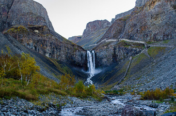 waterfall in the mountains