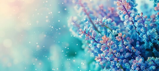 Bluebell Flowers in Springtime Beautiful Nature Background with Sunlight for Desktop and Wallpaper.