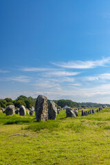 Standing stones (or menhirs) in Carnac, Morbihan, Brittany, France