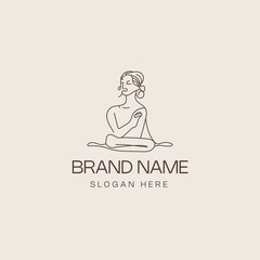 yoga logo design template vector illustration icon element - yoga studio logo