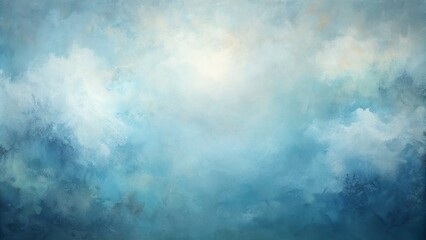 Soft, blended abstract painting background features gradient of light gray, pastel blue, and cadet blue hues, providing a calming and soothing atmosphere with ample space for text or image overlays.