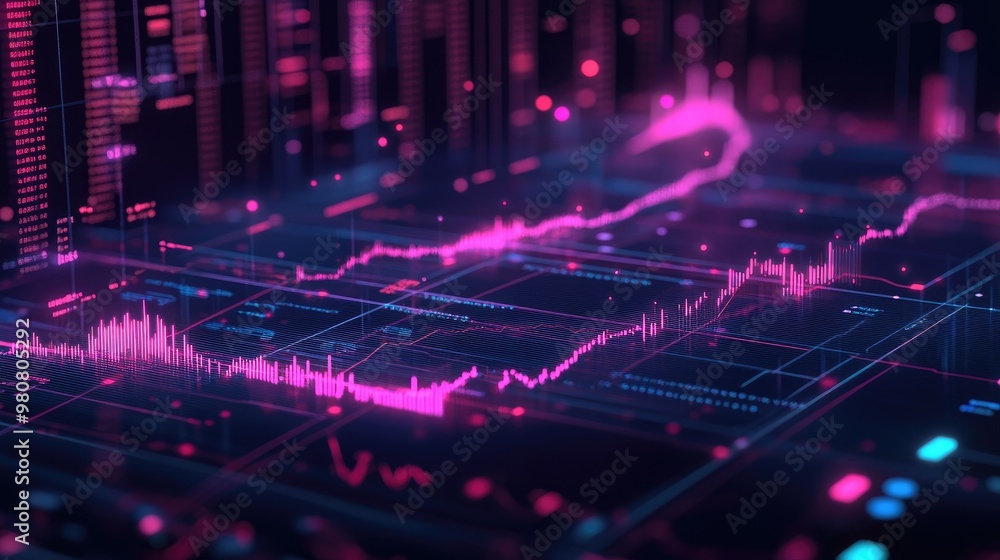 Poster abstract digital background with glowing lines. this photo can be used for presentations and article