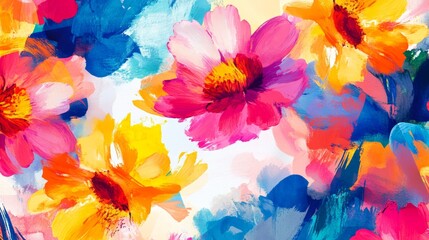 Artistic Floral Background with Bold Brushstrokes