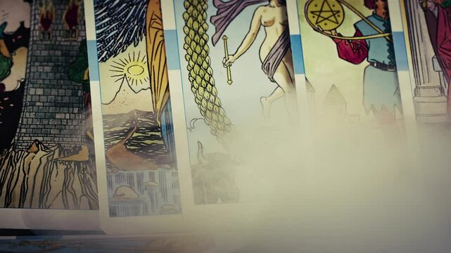 Tarot Cards Spiritual Fortune Teller Game in Smoke