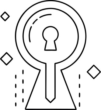 recommend clip art: Abstract Keyhole Design Line Art Illustration with Geometric Shapes and Minimalist Style