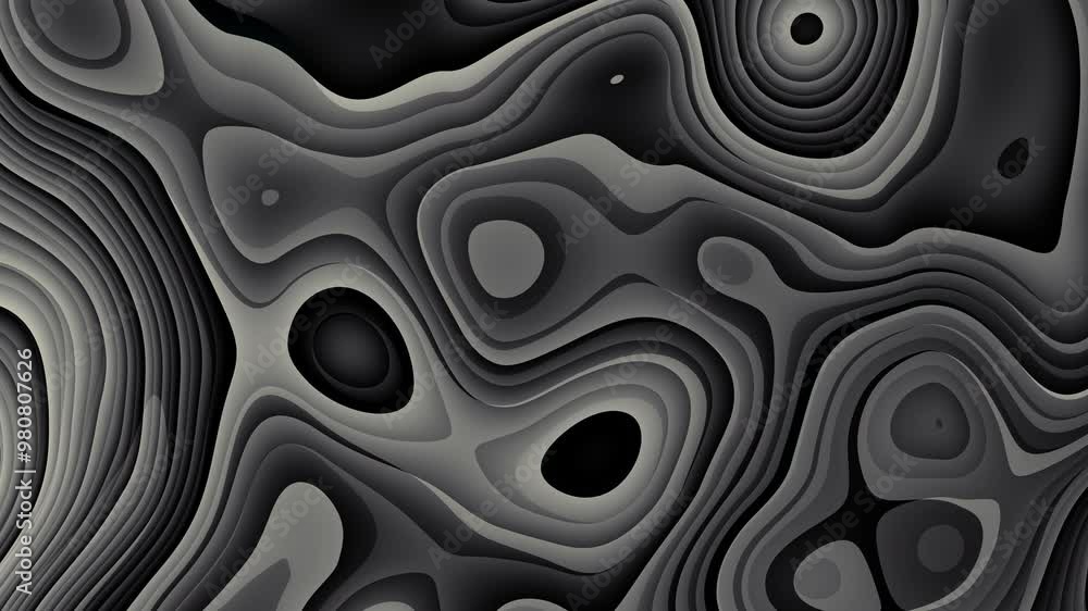 Poster Blurred wavy gray scale background animation. with a white diagonal light suitable for modern design projects