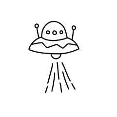 hand drawn ufo flying saucer