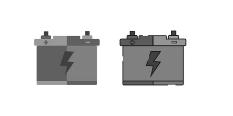 Auto battery icon. Car accumulator icons collection. Car battery vector icons