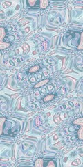 Abstract Kaleidoscope Geometry Psychedelic Art Pastel Pink Blue White Pattern Background