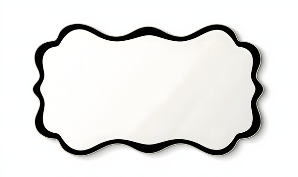 recommend clip art: Rectangle shape with wavy edges. Rectangular template of text box, tag or sticker with scalloped borders isolated on white background. Vector graphic illustration.