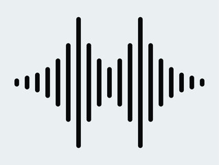 Sound wave icon with editable line design stock illustration