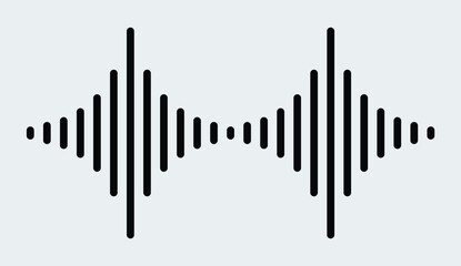Sound wave icon with editable line design stock illustration