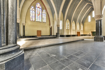 Spacious interior of a vacant historic church