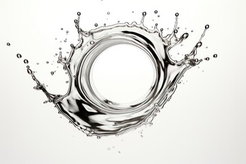 Fototapeta premium Chrome liquid splash effect circle water art.