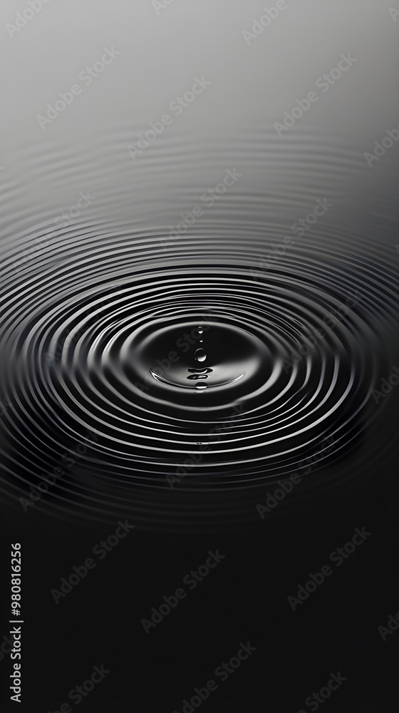 Poster a single drop of water falling into a pool creates mesmerizing ripples radiating outward attracting 