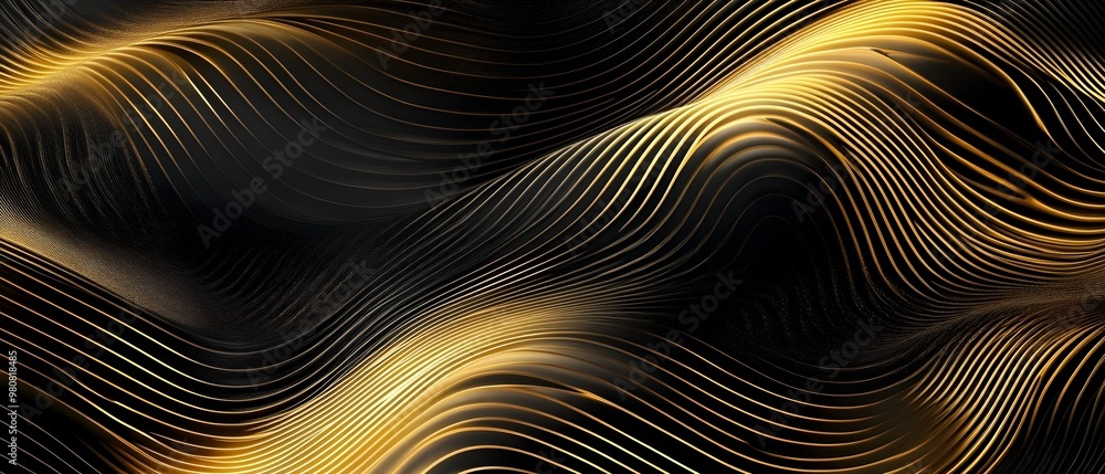 Poster mesmerizing golden lines pattern abstract luxury background design