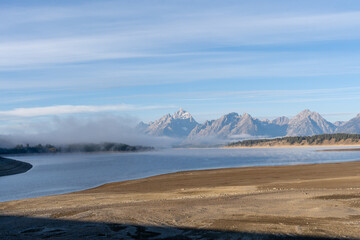 A stunning view of the Teton mountain range in Grand Teton National Park, WY.