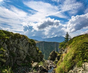 clouds over the mountains