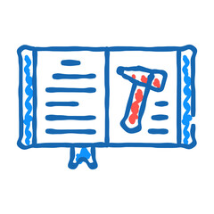 law book doodle icon sketch vector. law book sign. isolated symbol illustration