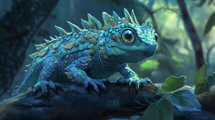 Fototapeta premium Evolution of imaginary creatures From small, shy creatures to mighty and powerful beings. with an emphasis on change and growth