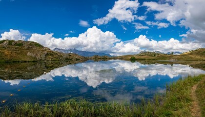 lake Besson in the mountains, French Alps