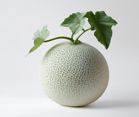 Cantaloupe on white background
