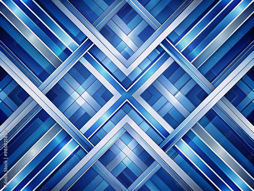 Poster stunning luxurious abstract design features cobalt blue and frost white diagonal lines intersecting 