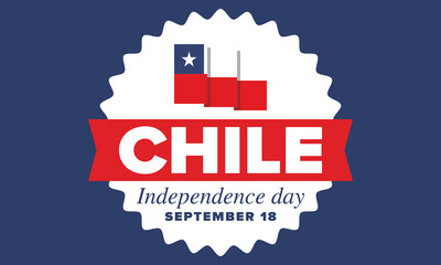 Chile Independence Day. Happy national holiday Fiestas Patrias. Freedom day. Celebrate annual in September 18. Chile flag. Patriotic chilean design. Poster, card, banner, template, background. Vector