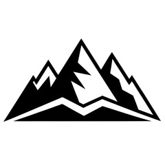 Rocky Mountains ranges black. Mountain silhouette vector on white background