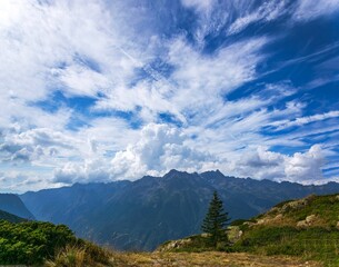 clouds over the mountains