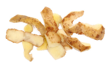 Potato peel isolated on white background