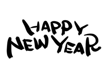 Fototapeta premium お正月のあいさつ 手書きペン文字 HAPPY NEW YEAR あけましておめでとう 年賀